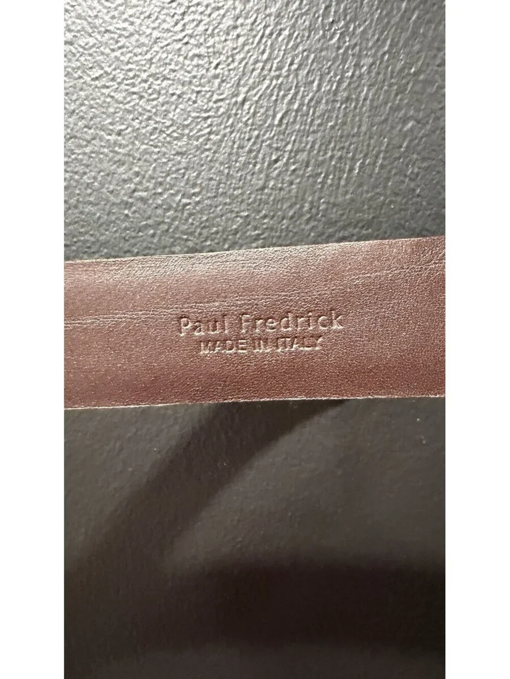 Paul Fredrick Crocodile Embossed Belt Made In Italy Genuine Leather Size 46 Brwn